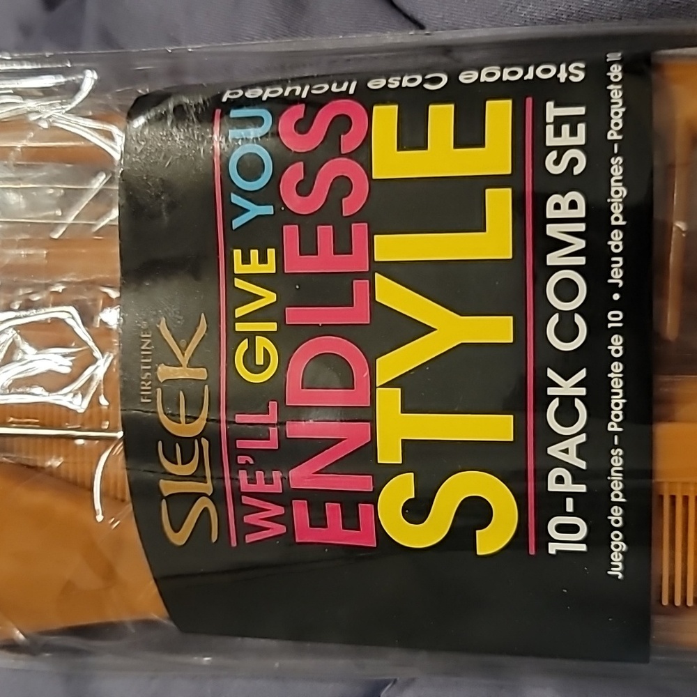 Sleek 10 Pack Comb Set Wth Storage Case New